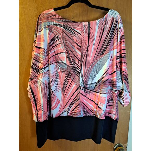 Women's Plus Time Line Pink and Gray Blouse Size 3XL - Picture 3 of 8